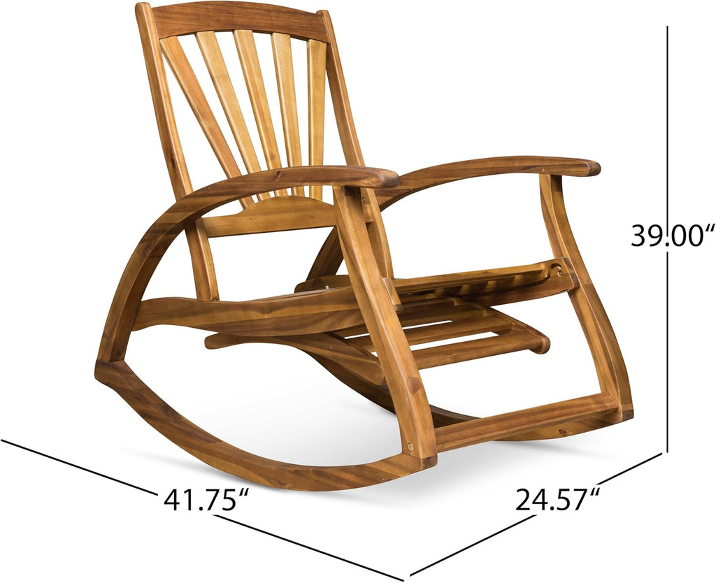 Acacia Wood Rocking Chair with Footrest V959