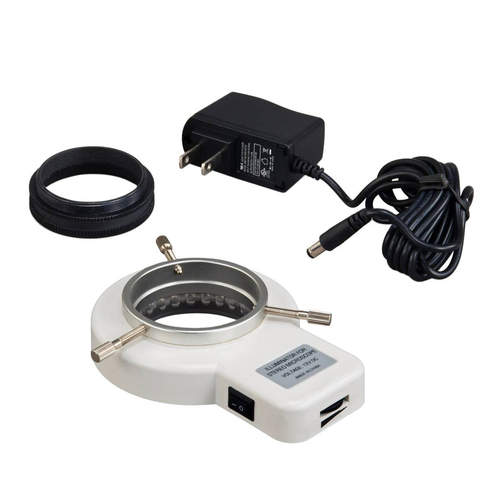 7-45X Stereo Microscope with Articulating Arm, 56 LED Ring Light, 3.2M Camera N3990