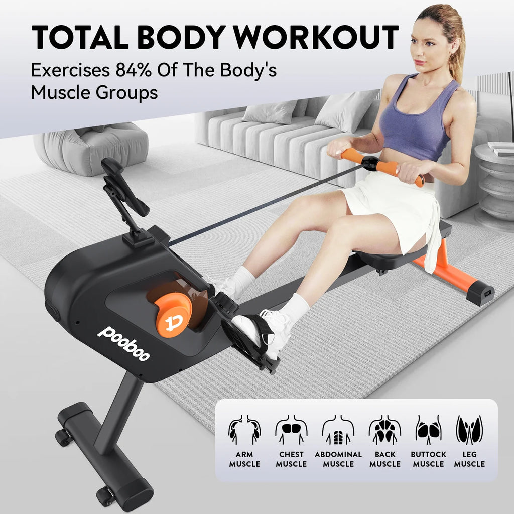 Foldable Magnetic Rowing Machine with 8 Level Resistance A4183