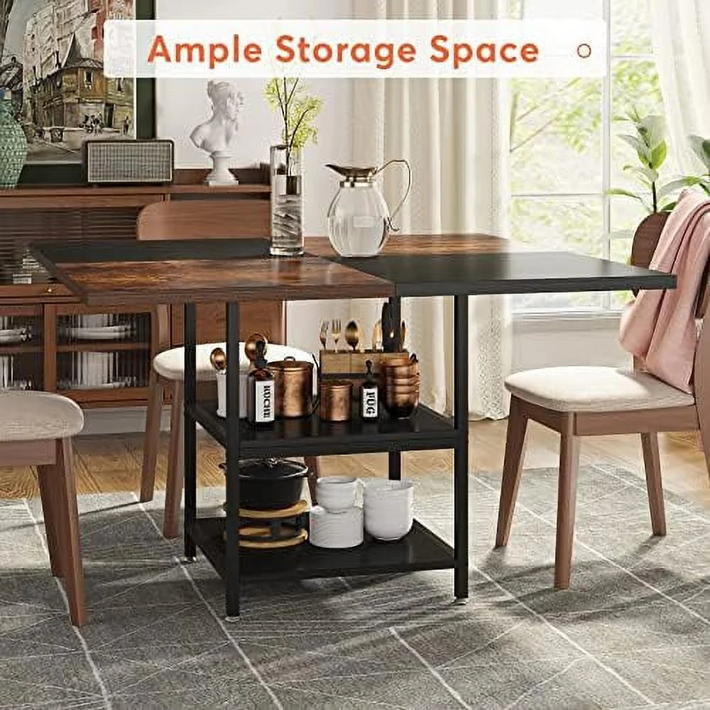 Round Dining Table 47 inch Faux Marble Top Metal Base B2800