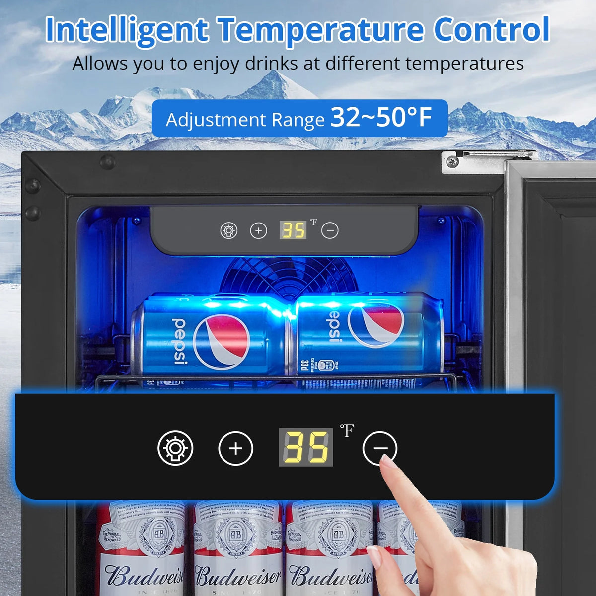 15 Inch Weather Proof Stainless Steel Beverage Refrigerator 110 Cans I784