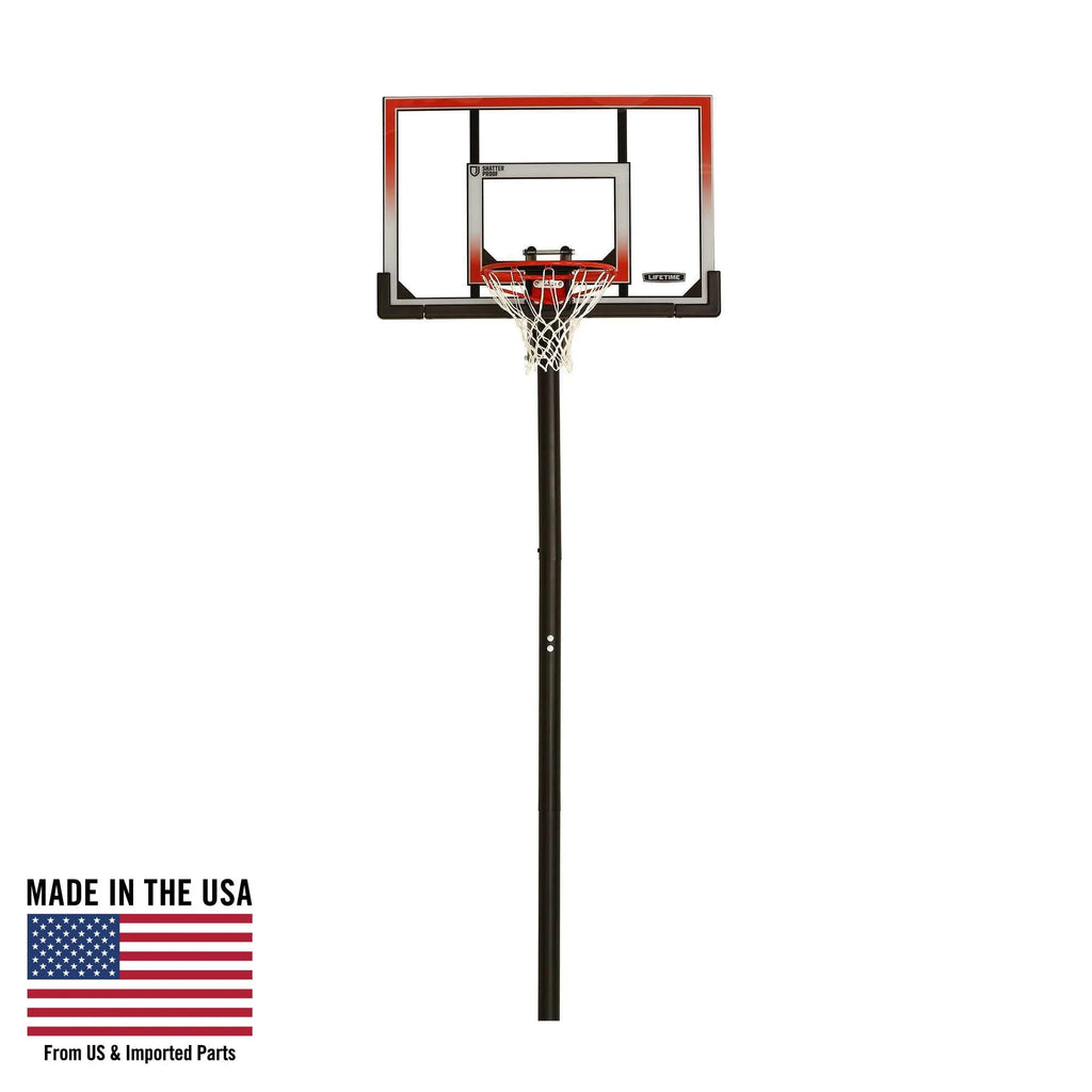 Adjustable Inground Basketball Hoop 50 inch Polycarbonate D943635