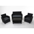 Gray Black 4-Piece Outdoor Conversation Set C53350