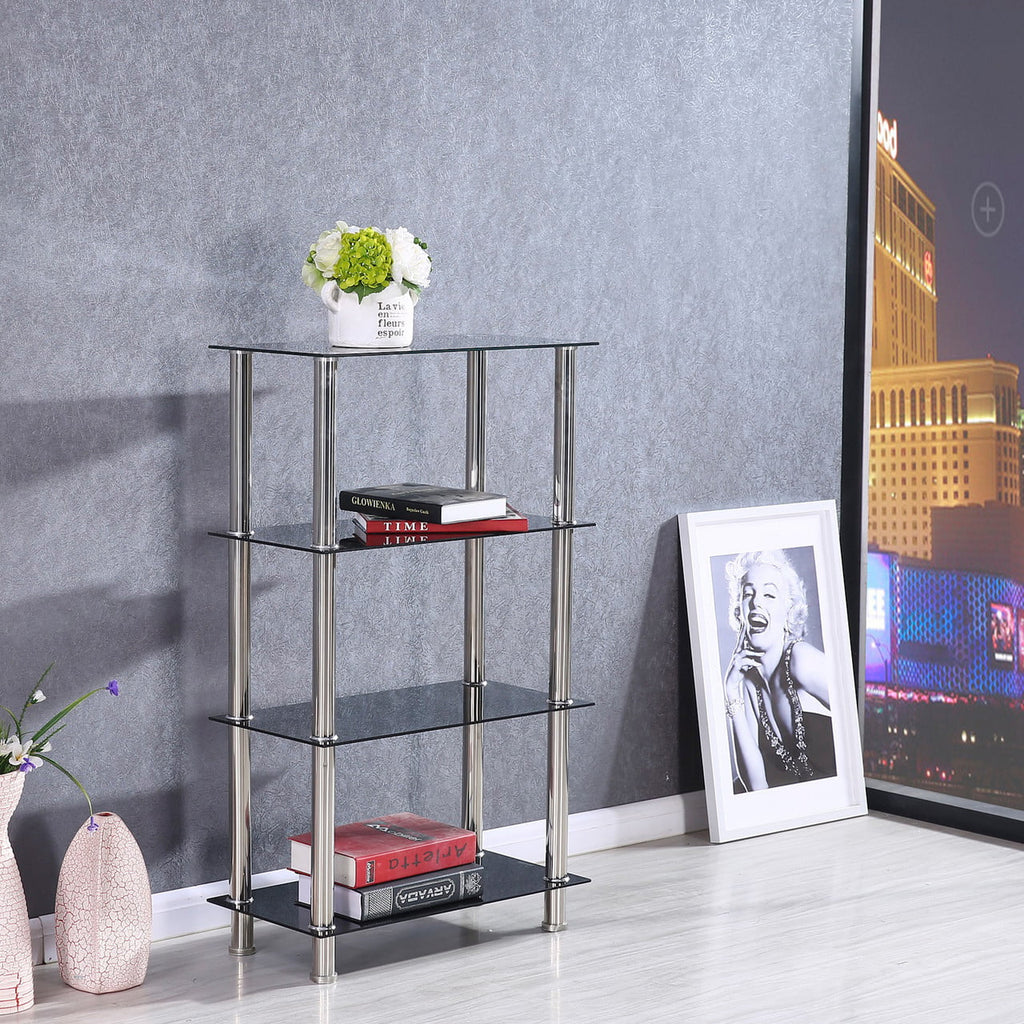 Glass 4 Tier Shelves Bookcase K3476