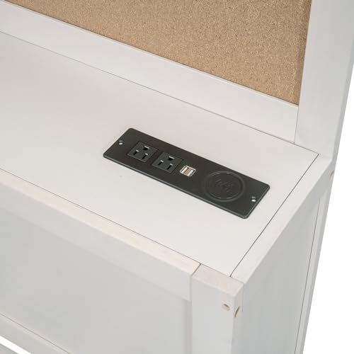 Full Size Wood Daybed with Storage Shelves and 2 Drawers N739009