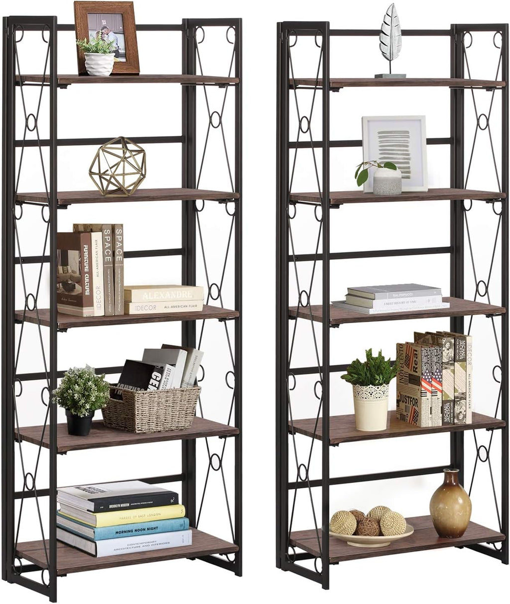 5 Tier Dark Brown Bookshelf H814918