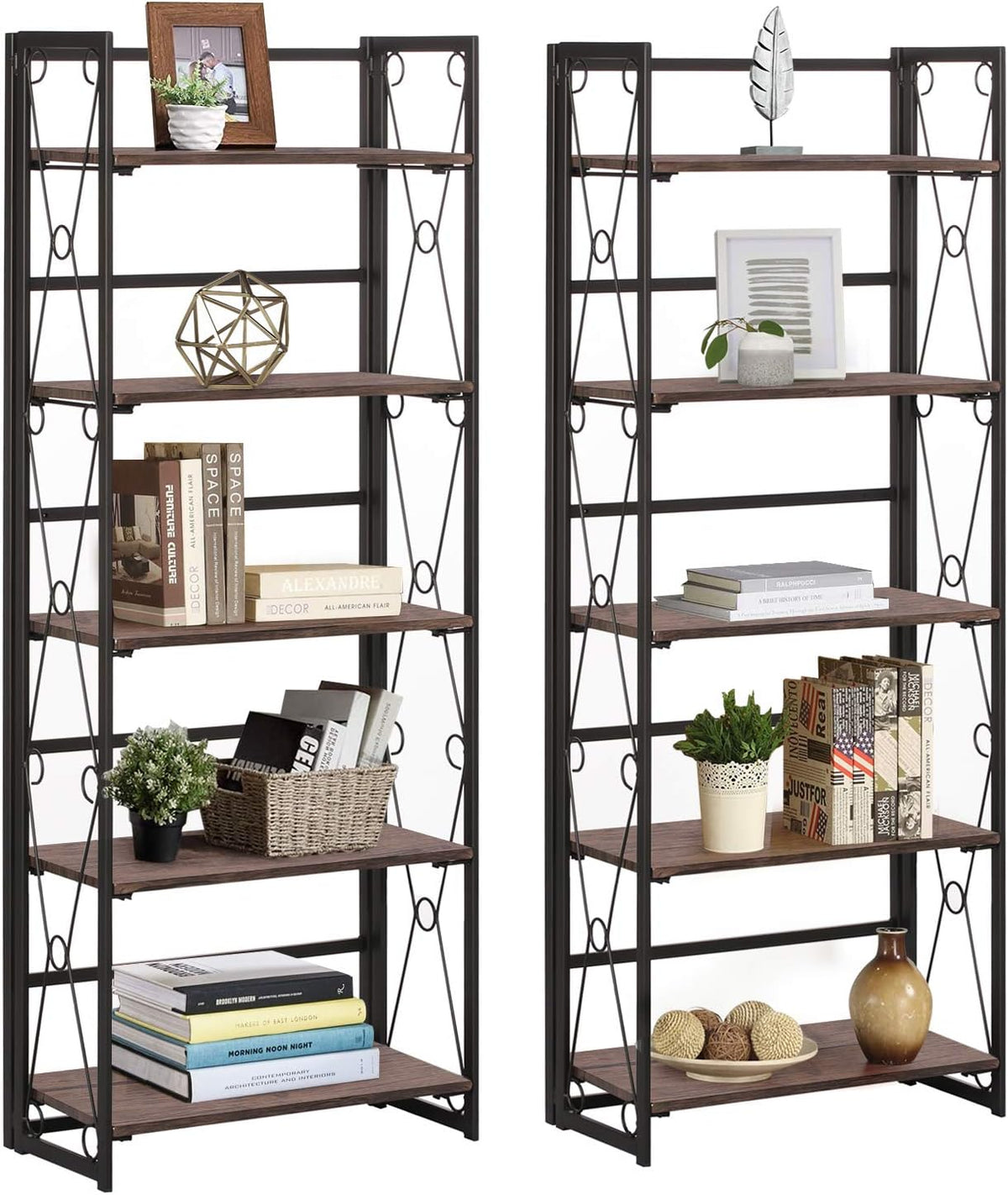 5 Tier Dark Brown Bookshelf H814918