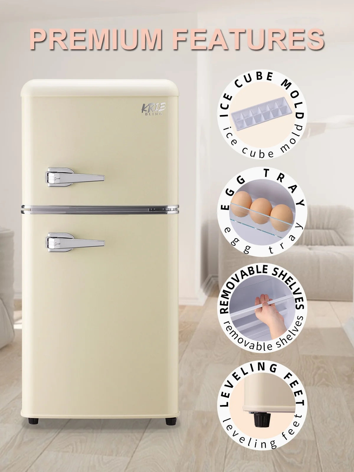3.5 Cu.ft Mini Fridge with Freezer E6000