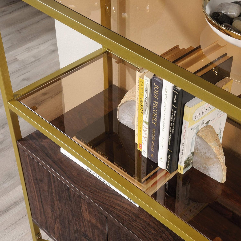 Bookcase with Doors, Rich Walnut Finish A7707