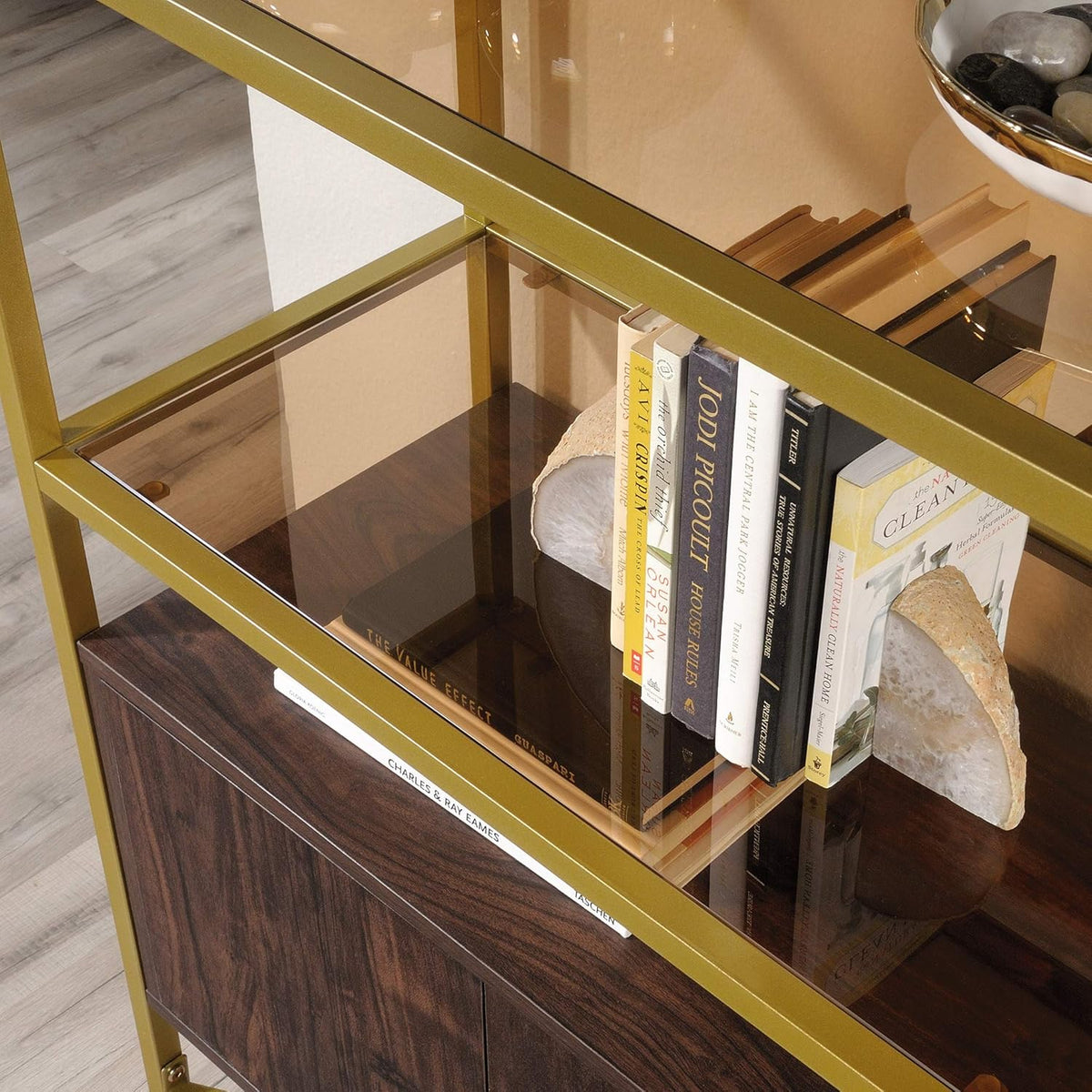 Bookcase with Doors, Rich Walnut Finish A7707