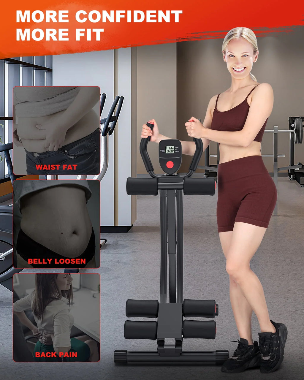 Foldable Ab Trainer with LCD Display I3525