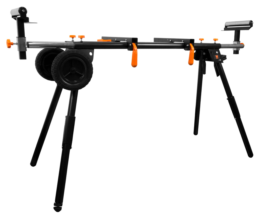 Collapsible Rolling Miter Saw Stand with 3 Onboard Outlets Z912