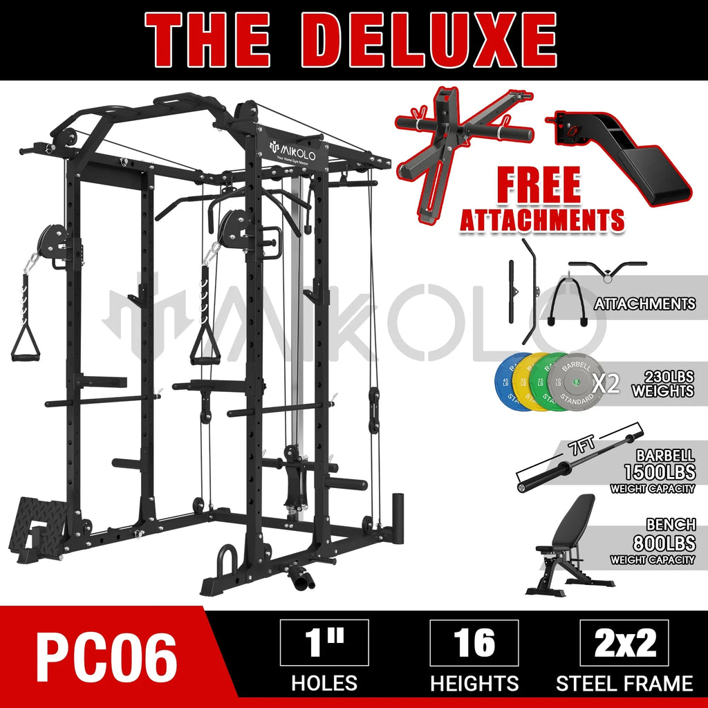 1500 lbs Power Rack Cage with Cable Crossover Machine T263284