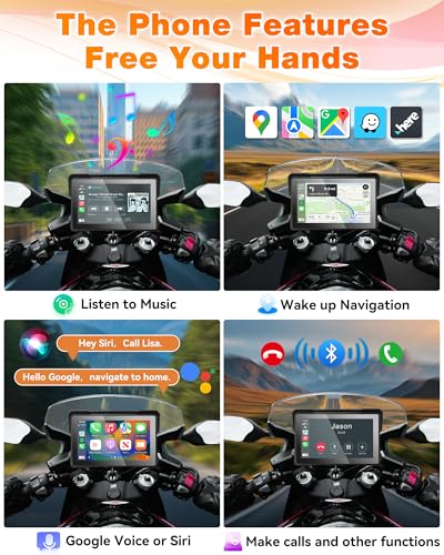 7 Inch Waterproof Touchscreen Motorcycle CarPlay Screen X8337