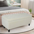 43" Velvet Storage Ottoman with 2 Footstools S5226