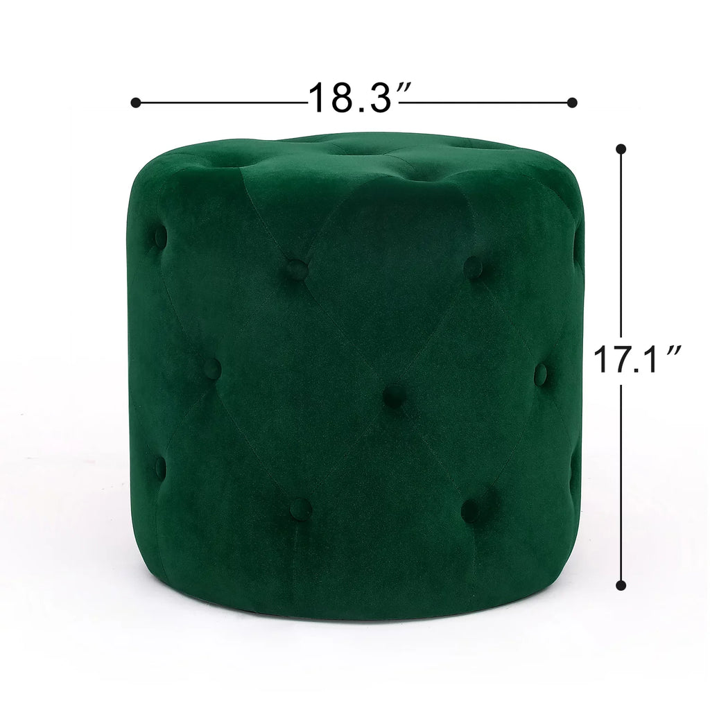 Round Velvet Ottoman V1410