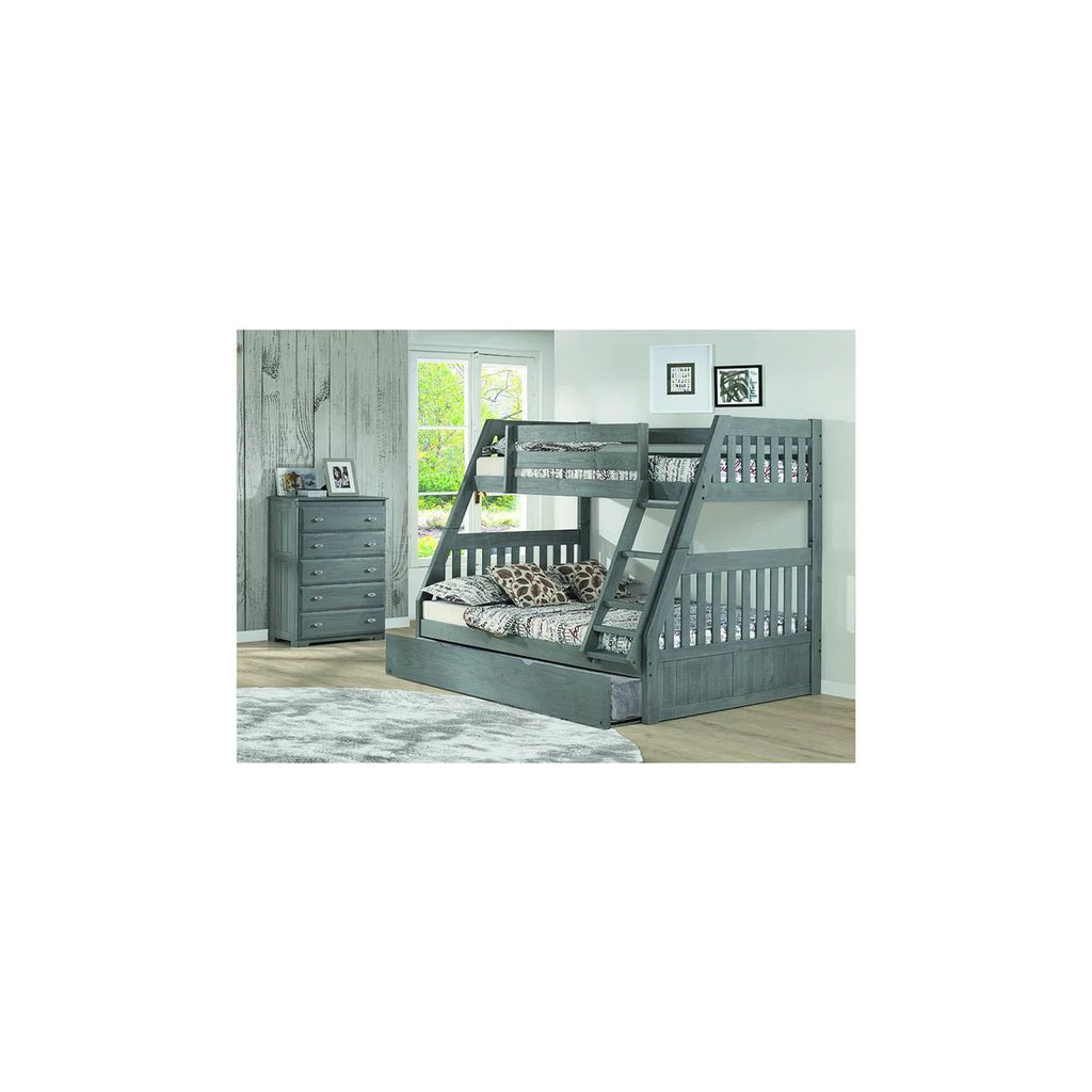 Solid Pine Bunk Bed in Charcoal Gray S732