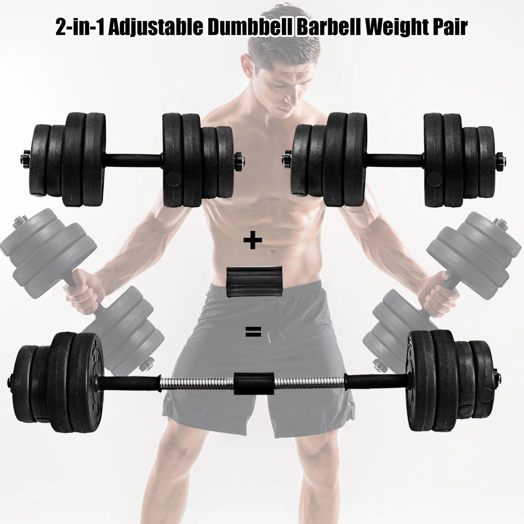 66Lbs 2 in 1 Adjustable Dumbbell Set W837954