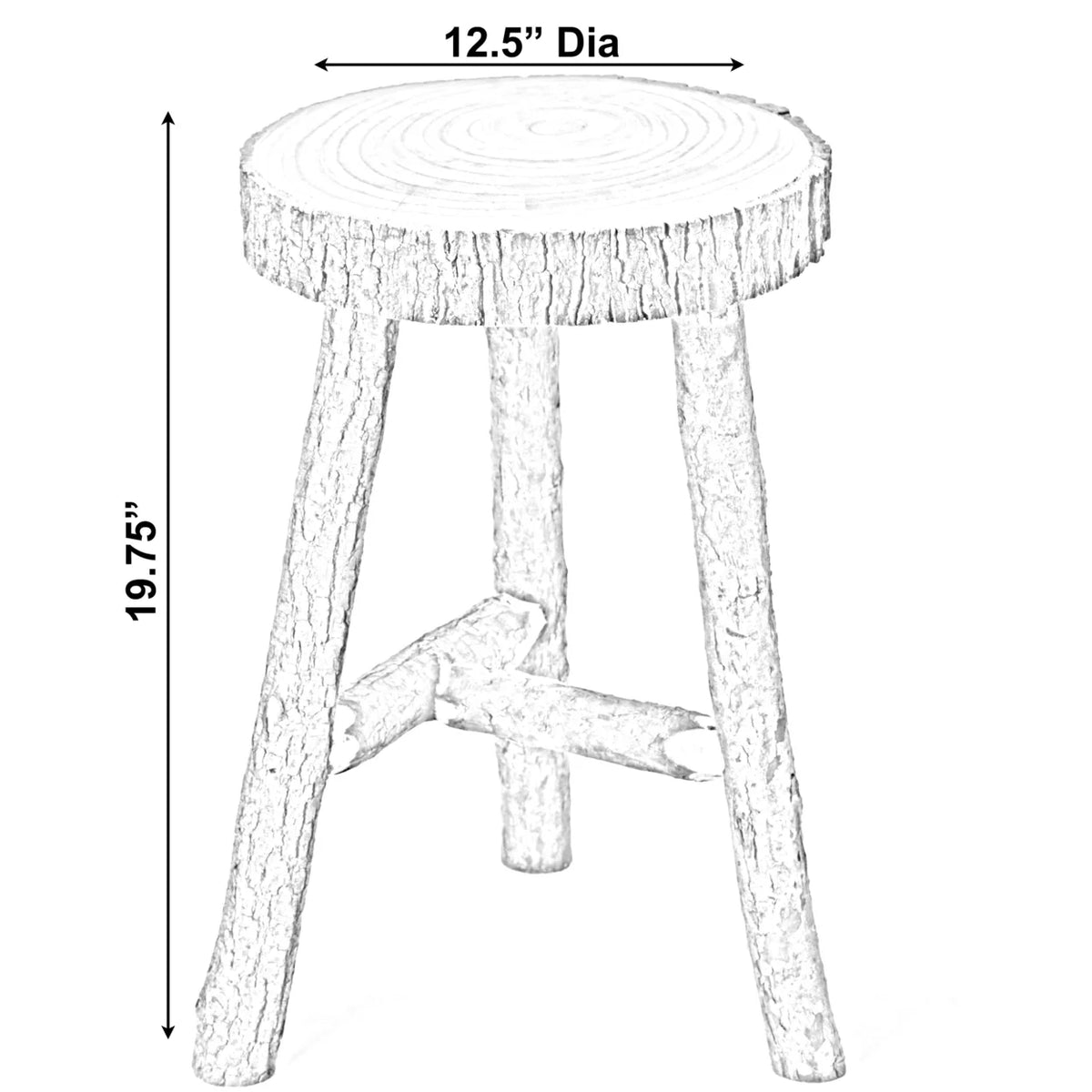 Antique Natural Wooden Accent Stool Side Table L8912