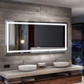 Horizontal Dimmable LED Bathroom Mirror with Anti-Fog and Bluetooth B804
