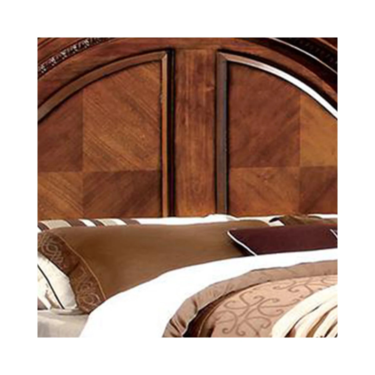 California King Paneled Headboard Bed Brown F459267