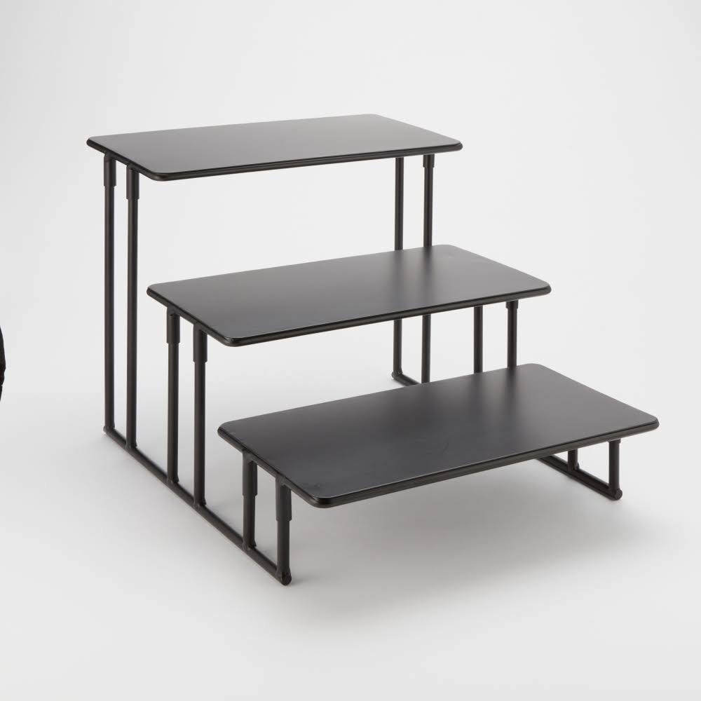 Black 3 Tier Rectangular Display Stand D6786