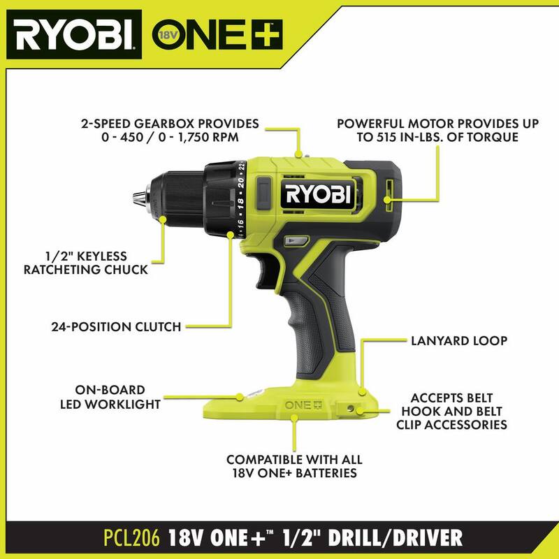 18V Cordless 4-Tool Combo Kit with Batteries, Charger, and 50-Piece Driving Kit B521889