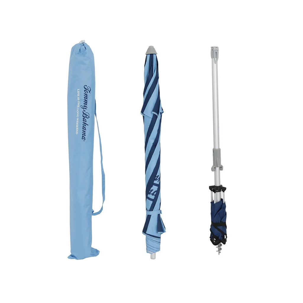 7 ft Fiberglass Beach Umbrella with Folding Anchor Base R49470