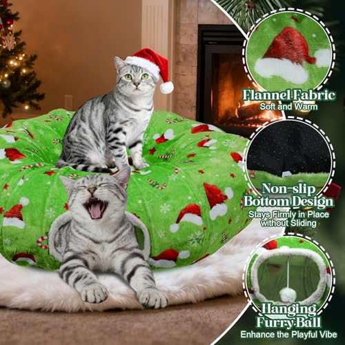 Christmas Cat Tunnel Tree Skirt with Cushion and Hanging Ball Toy L437694