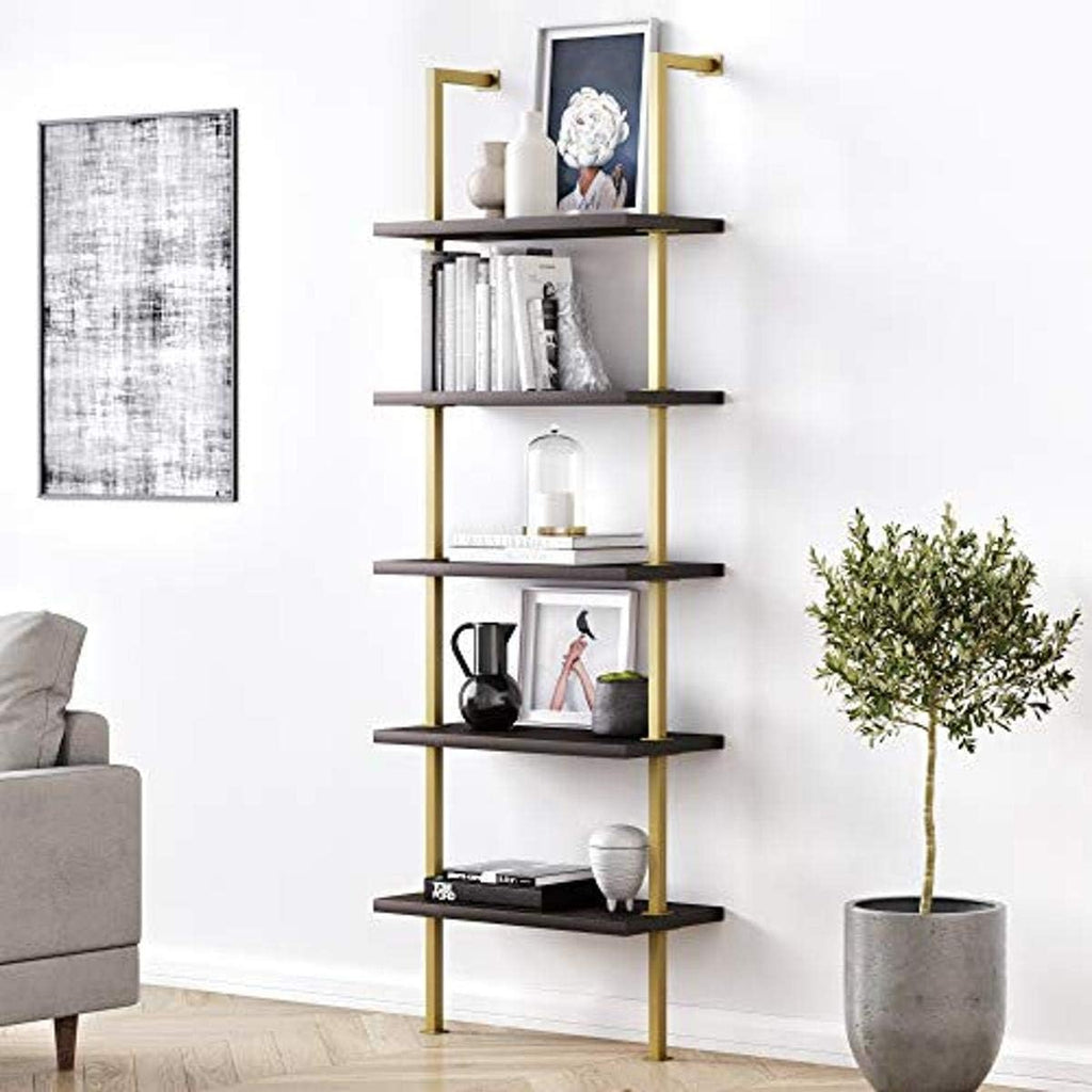 5-Shelf Oak Wood Modern Bookcase J79250