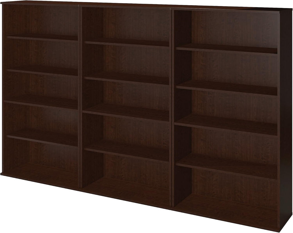 66H Bookcase Storage Wall in Hansen Cherry H589