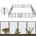32 Panels 72ft (L)×40in (H) Black Metal Garden Fence with 2 Gates L765786