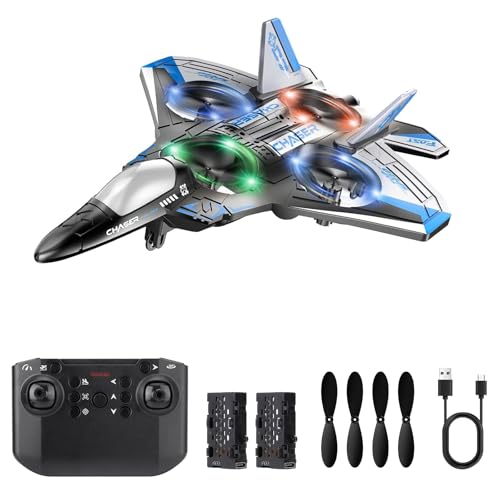 Remote Control Airplane with LED Lights, 2 Rechargeable Batteries Y824472