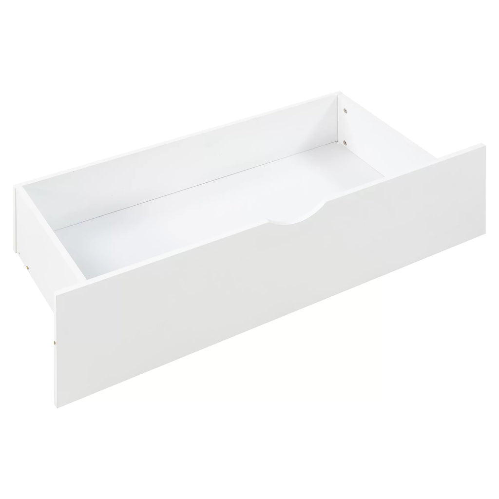 White Full Size Platform Bed with Two Drawers S230