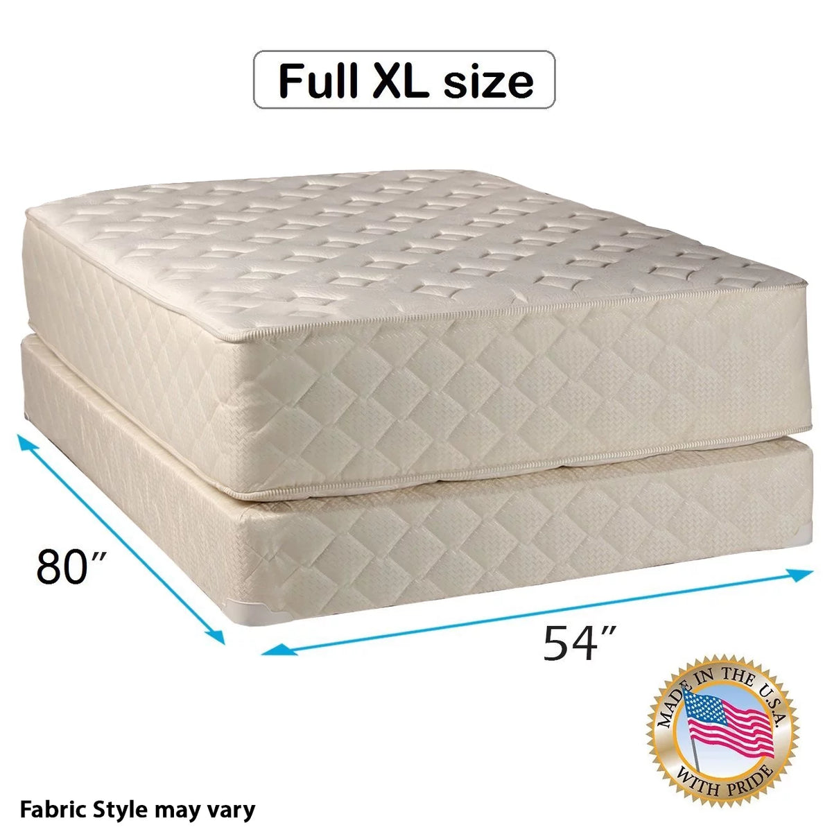 Full Extra Long Mattress & Low 5 Height Box Spring Set H1963