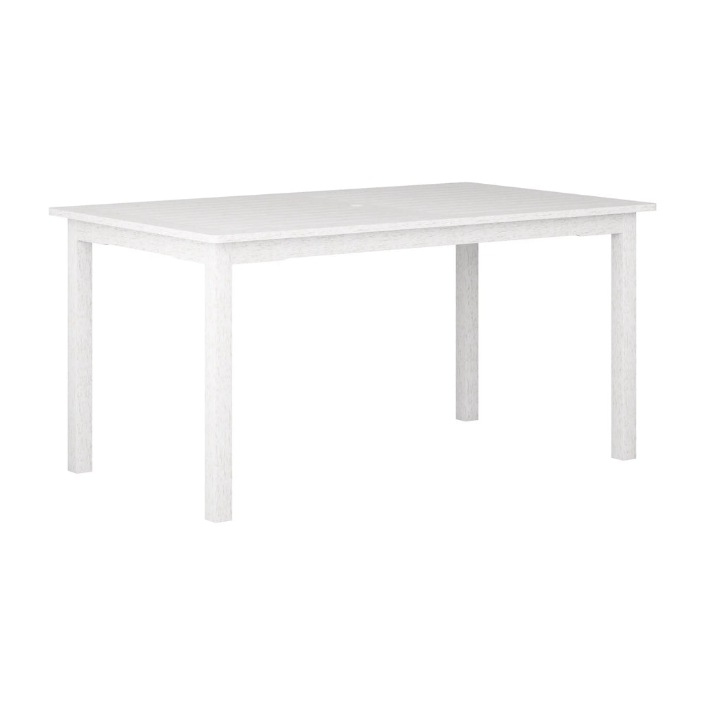 White Washed Wood Rectangular Outdoor Dining Table O38044