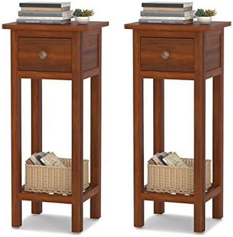 Narrow End Table Set of 2 with Drawer X7773