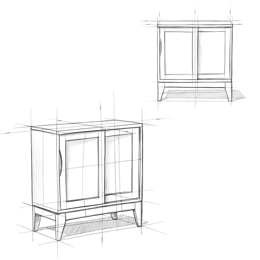 30 inch Wide Low Storage Cabinet in Teak Brown G6825