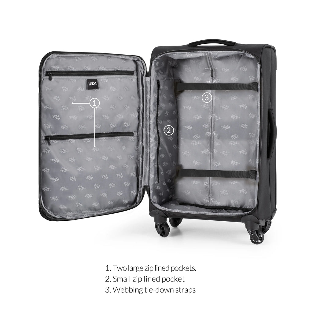 3-Piece Softside Luggage Set, Black J1921