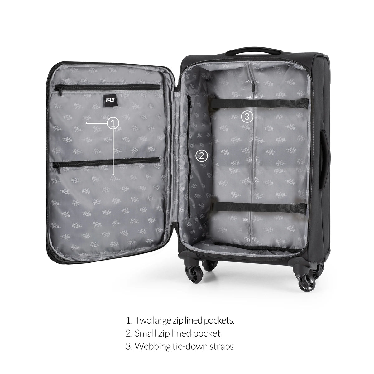 3-Piece Softside Luggage Set, Black J1921