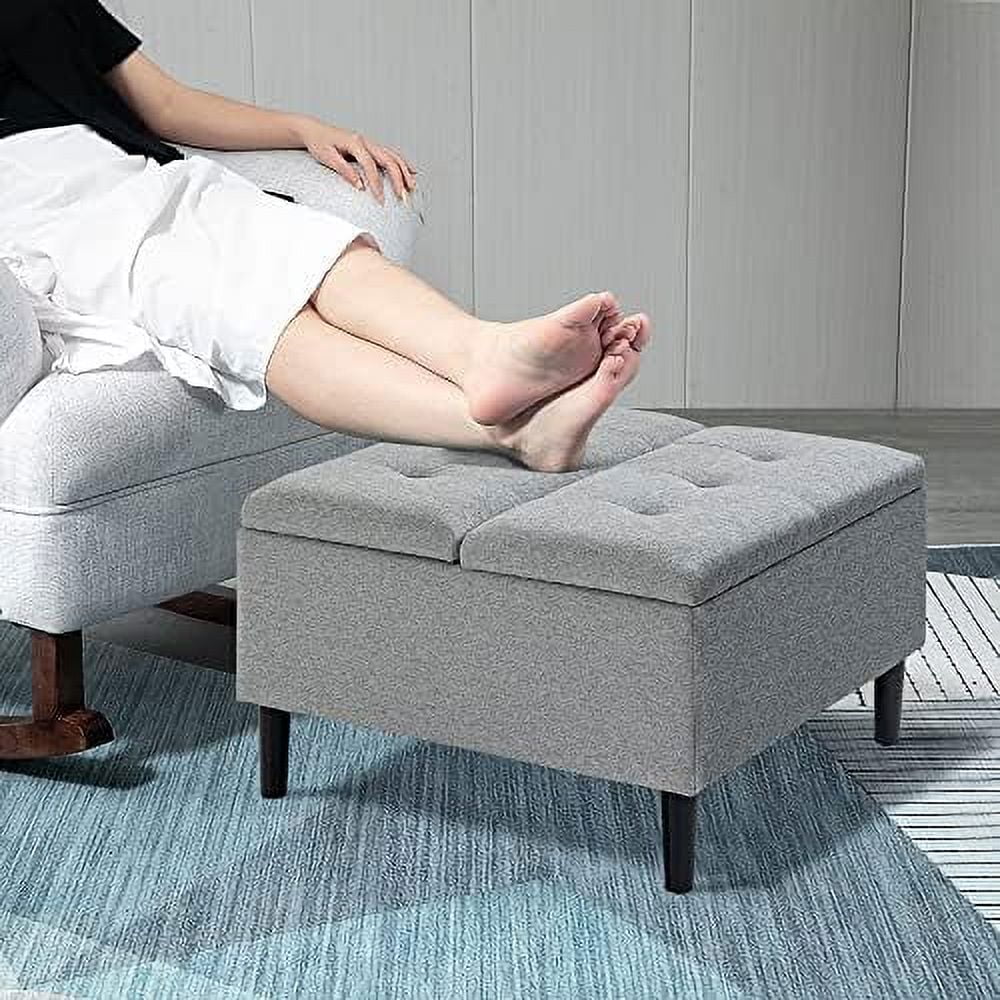 30" Square Upholstered Ottoman with Lift Top J6918
