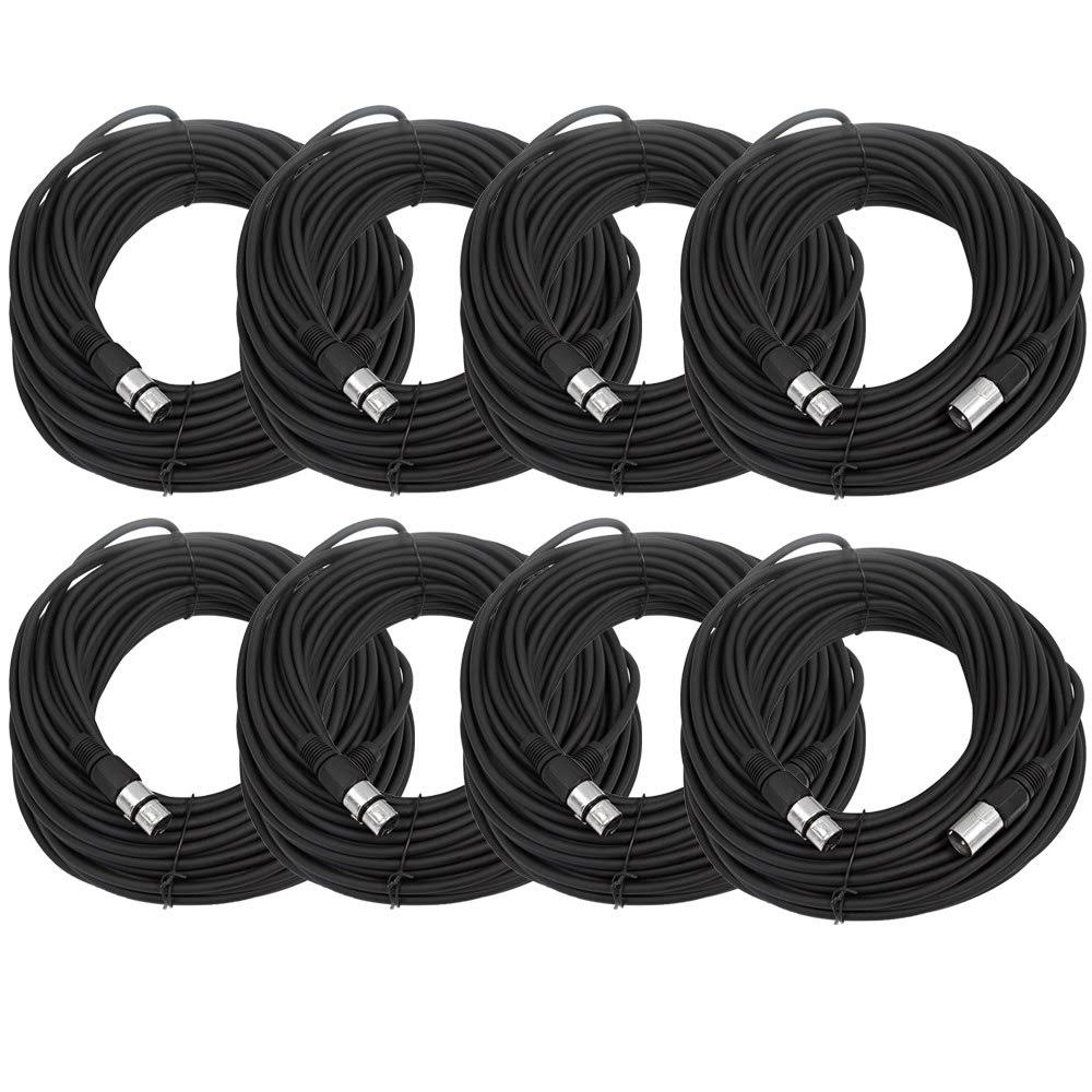 8 Pack Black XLR Microphone Cables M3183