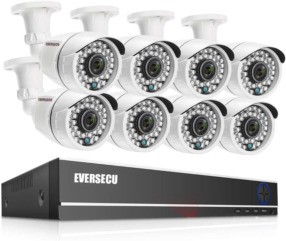 8 Channel Wired Security Camera System 1080P DVR with 8 Weatherproof Cameras P797