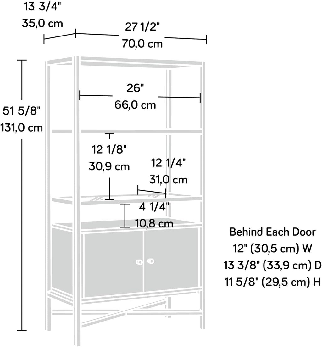 Bookcase with Doors, Rich Walnut Finish A7707
