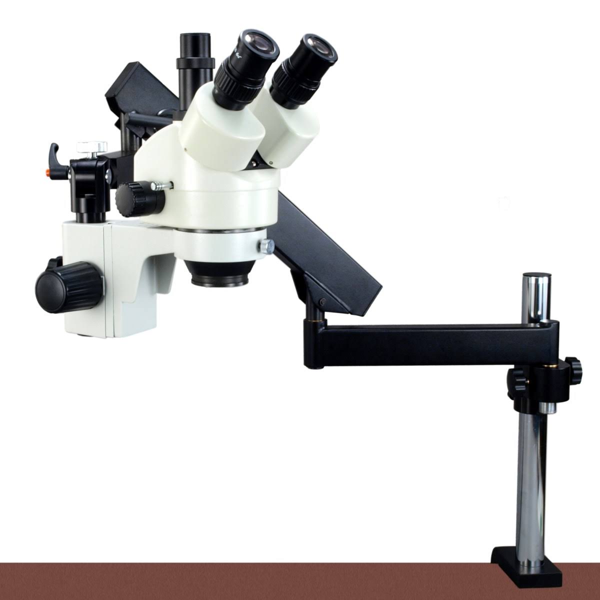 7-45X Stereo Microscope with Articulating Arm, 56 LED Ring Light, 3.2M Camera N3990