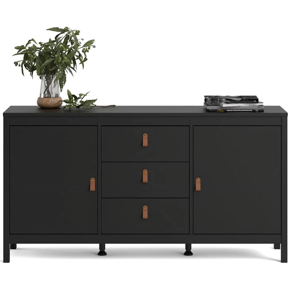 Black Matte 2 Door 3 Drawer Sideboard G87545