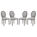Light Grey Fabric Wood Dining Chair Set of Four Q227