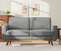 Dark Gray Corduroy Loveseat Sofa with Solid Wood H992