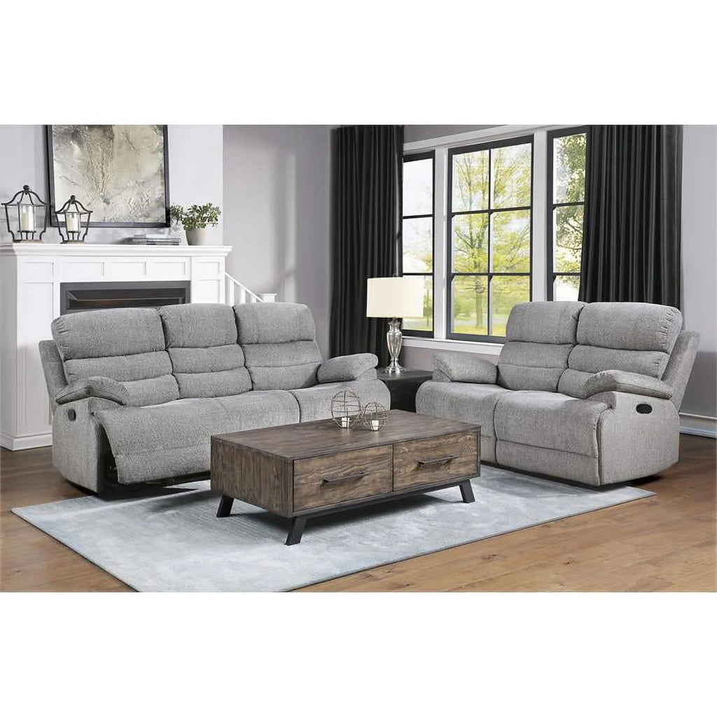 Gray Chenille Double Reclining Sofa M453828