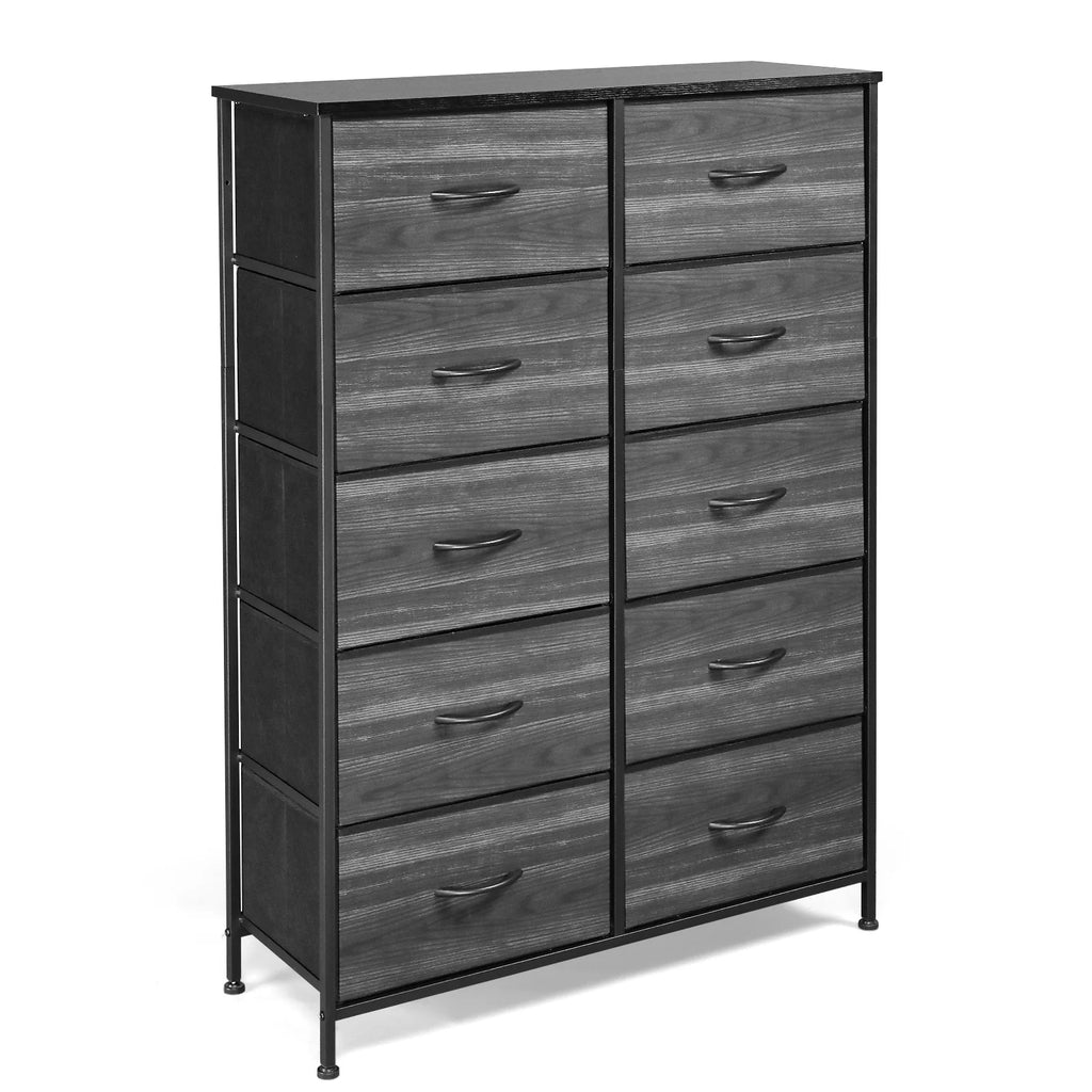 Wide 5 Drawer Storage Dresser with Wood Top J541